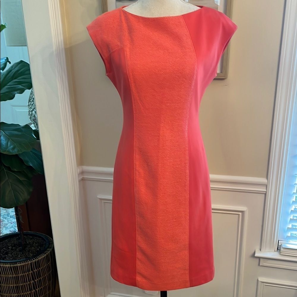Worth Sheath Dress Cap Sleeve Bateau Neckline